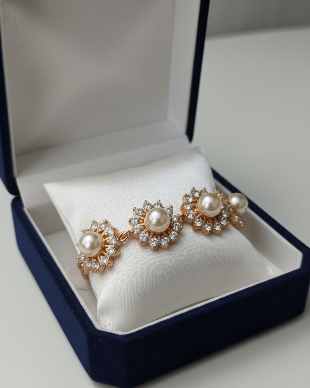 Floral Charm Rose Gold Bracelet