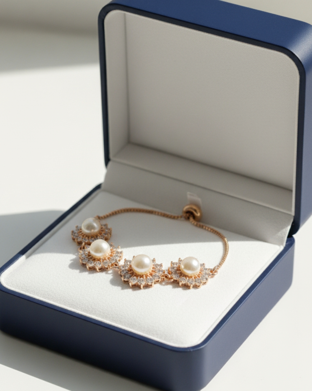 Floral Charm Rose Gold Bracelet